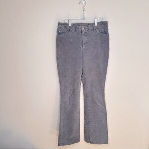 St John's  Bay Bootcut Corduroy Midrise Jeans with Light Stretch Grey Size 8